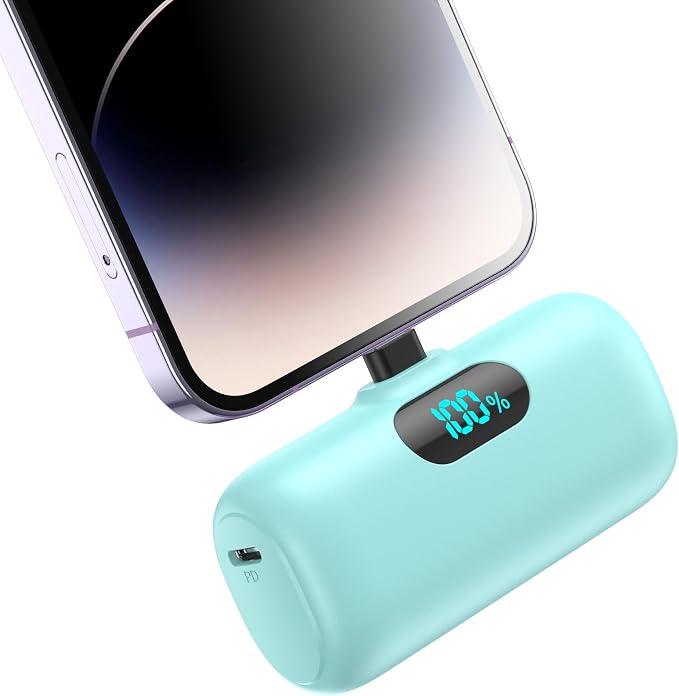 Mini Portable Charger for iPhone, 5000mAh PD Fast Charging Battery Pack by HETP