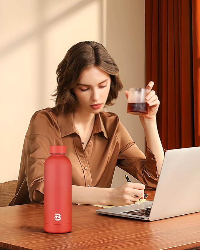 Insulated Water Bottle with Lid, 17 oz Reusable Leak-Proof Metal Stainless - Image 7