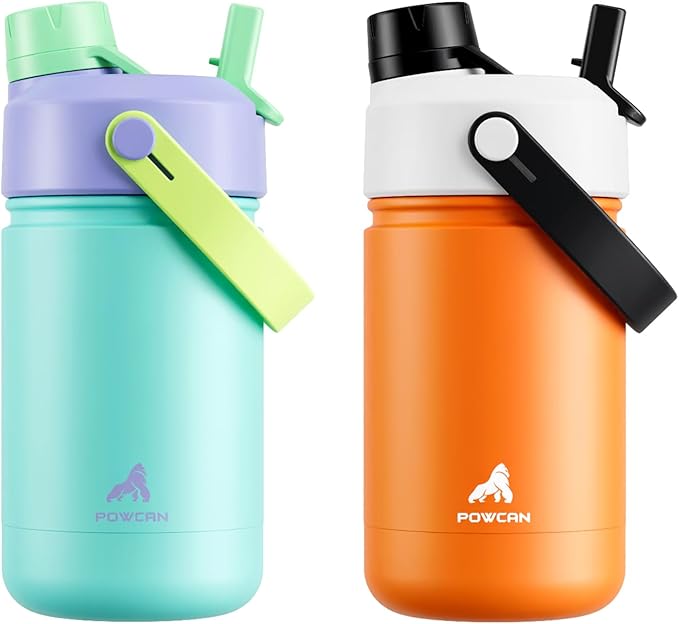 POWCAN 2 Pack 12 oz Kids Insulated Water Bottle by POWCAN