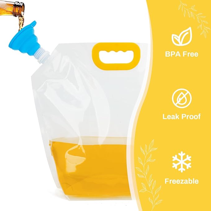 Collapsible Water Container 4-Pack, 1.3Gallon/5L Portable Water Storage Bag - Image 5