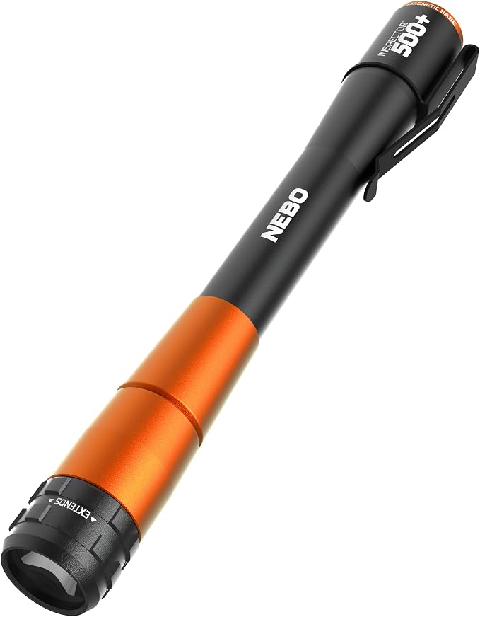NEBO Inspector 500+ Flex Pen Light | 500 Lumens, 8 Light Modes, Rechargeable by NEBO