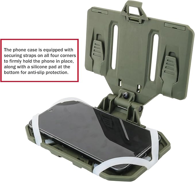 Phone Mount MOLLE Vest Plate Carrier Tactical Phone Holder, Quick Release Flip - Image 3