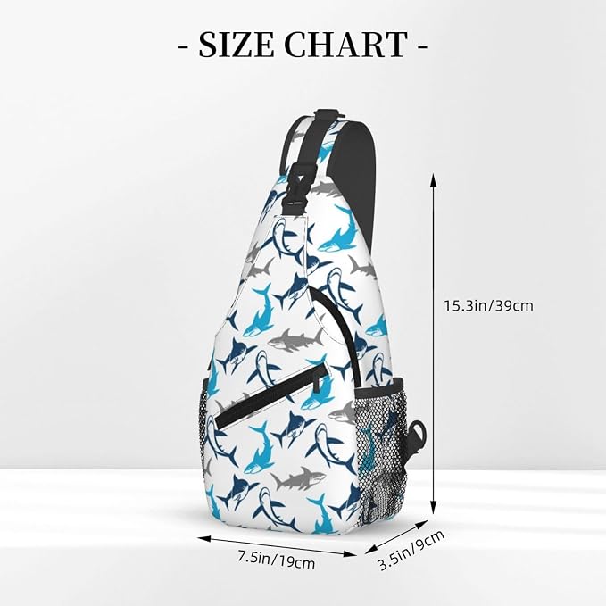 Shark Print Crossbody Sling Bags - Image 2