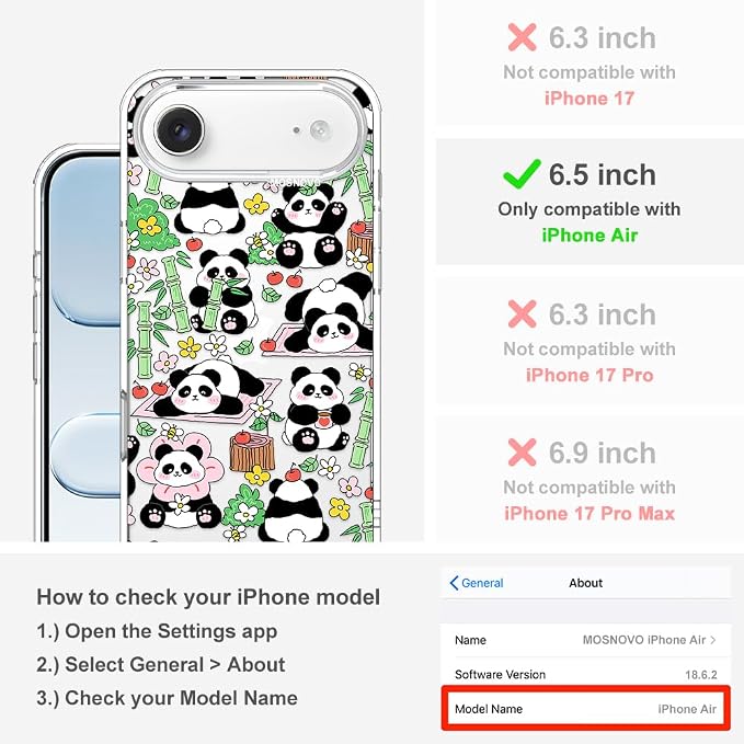 MOSNOVO for iPhone Air Case, Shockproof Military-Grade Protection 6.6ft Drop - Image 2