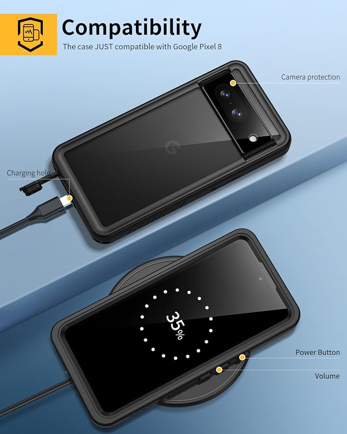 Lanhiem Pixel 8 Case, IP68 Waterproof Dustproof Case - Image 6
