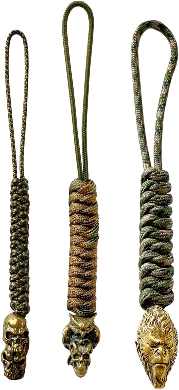 Handmade Lanyards with Brass Beads – Paracord 550 Survival Gear Leash by Unknown