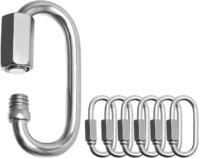 Locking Carabiner Clips, Stainless Steel Spring Snap Hook Locking Carabiner by Acquwistach