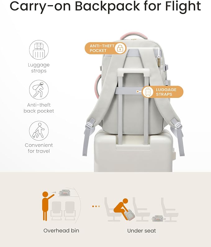 LOVEVOOK Travel Backpack for Women, 50L Carry On Backpack Flight Approved - Image 6