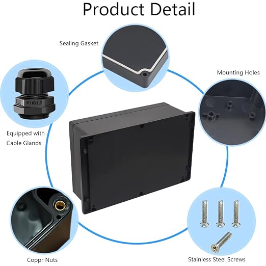 Junction Box IP65 Waterproof ABS Plastic Electrical Project Case Power Junction - Image 5