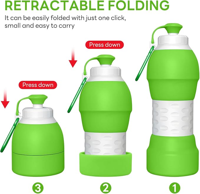 Collapsible Lightweight 20oz Water Bottle, Food-Grade Silicone BPA Free - Image 5