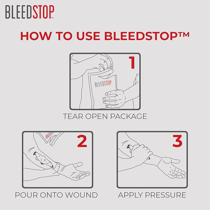 BleedStop™ First Aid Powder for Blood Clotting, Trauma Kit, Blood Thinner - Image 3
