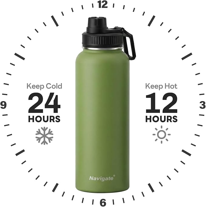 Navigate 40 oz Insulated Stainless Steel Sports Water Bottle - Image 2