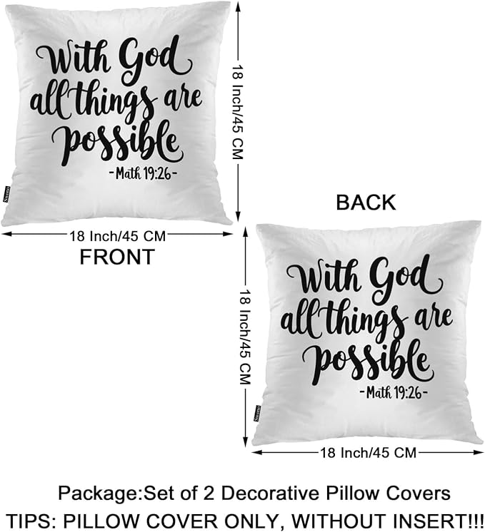 Swono Home Decorative Throw Pillow Covers Bible Quote, Hope - Image 6