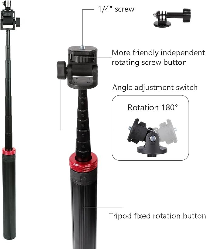 Osmo Action 6/5 pro 81" Extendable Selfie Stick & Tripod - Image 5
