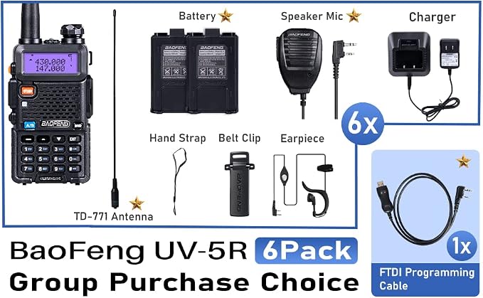 BaoFeng Radio UV-5R 8W Ham Radio 144-148Mhz/420-450Mhz + 1pcs TIDRADIO Driver - Image 7