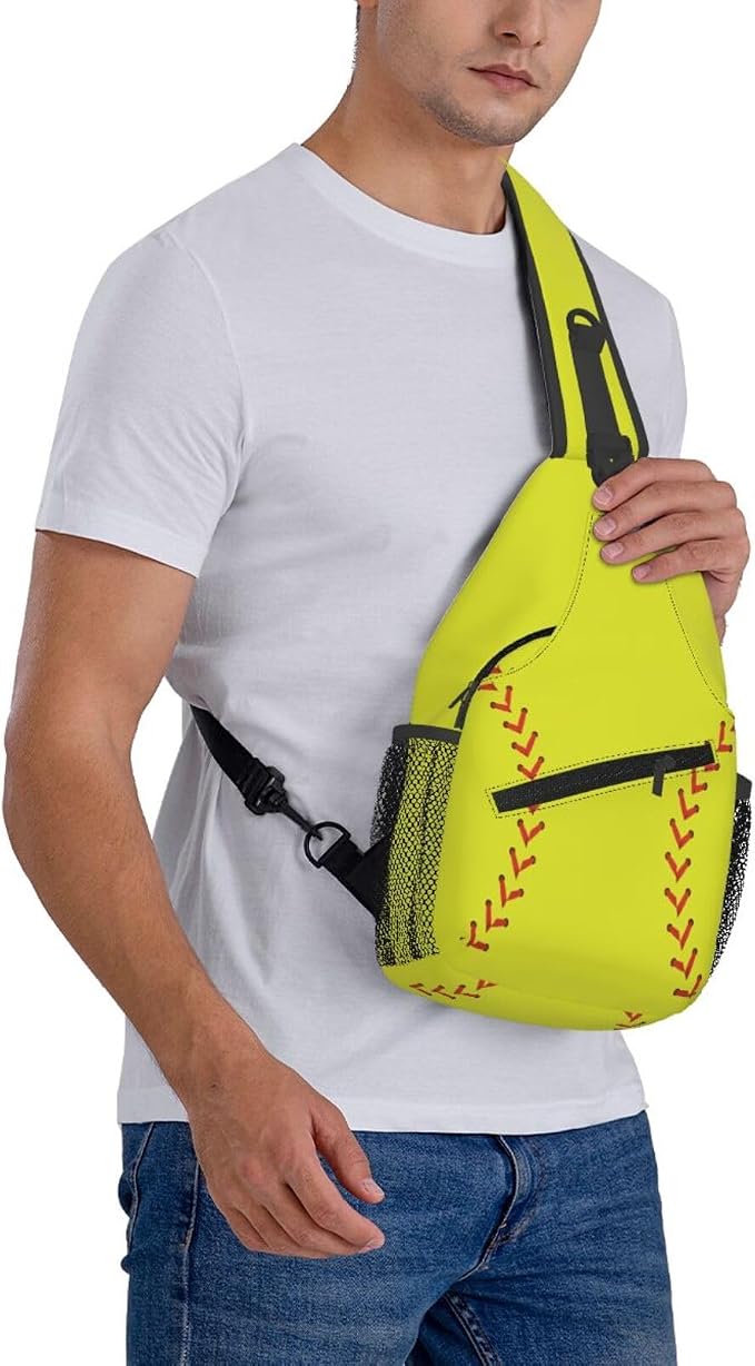 Softball Sling Bag For Women Men Fashion Backpack Crossbody Softball Shoulder - Image 8