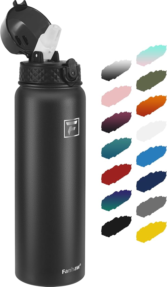 Fanhaw 32 oz Insulated Stainless Steel Water Bottle by FANHAW
