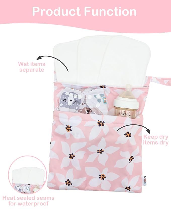 ALVABABY 2pcs Waterproof Wet Dry Bags, Reusable - Image 7