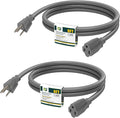EP 2 Pack 6 Ft Outdoor Extension Cord, 16/3 SJTW Heavy Duty Power Cord by ENERGYPRO