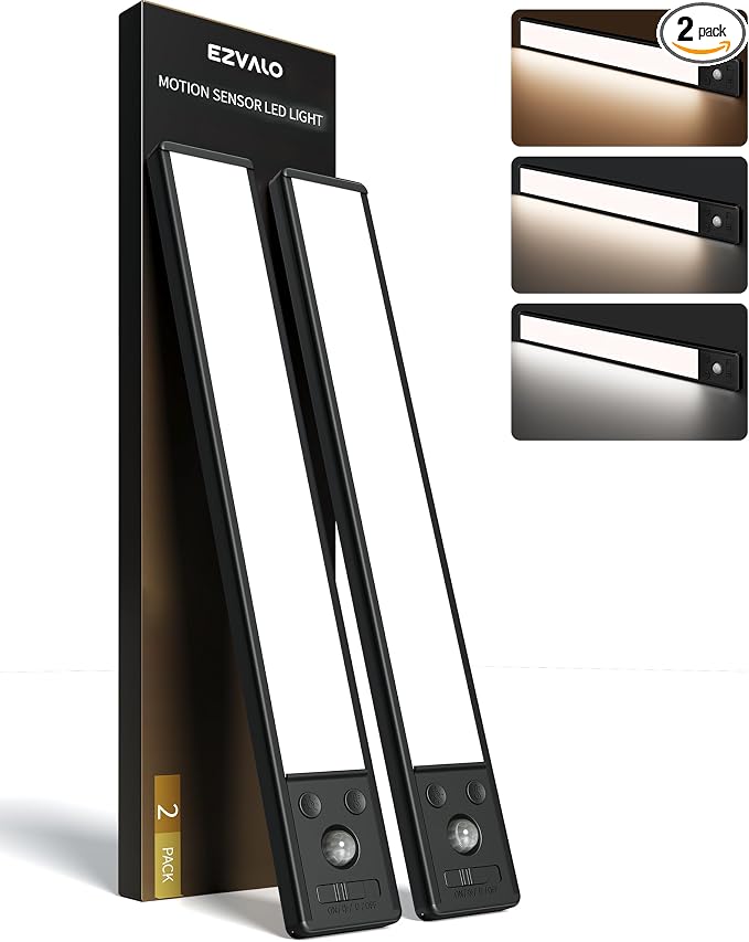 EZVALO Under Cabinet Lighting, 3500mAh Rechargeable Motion Sensor Light Indoor by EZVALO