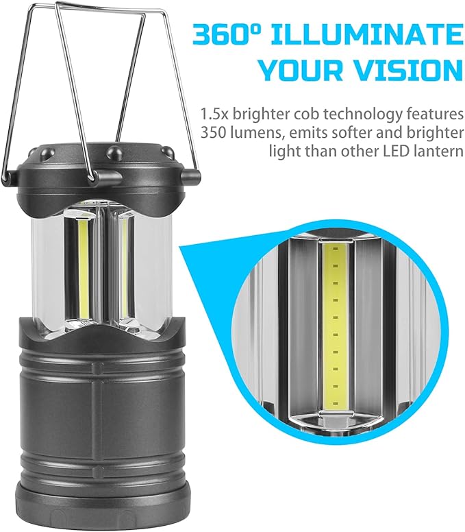 Lichamp LED Camping Lantern, 4 Pack Battery Powered Flashlight - Image 5