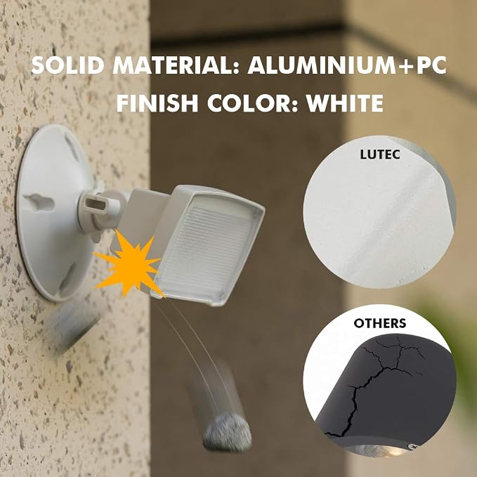 LUTEC 2 Packs 14W LED Flood Light Outdoor, 1300LM 5000K Single-Head Floodlight - Image 5