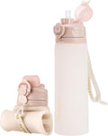 TakeToday Collapsible Water Bottles 21oz, Foldable Platinum Silicone Travel by TAKETODAY
