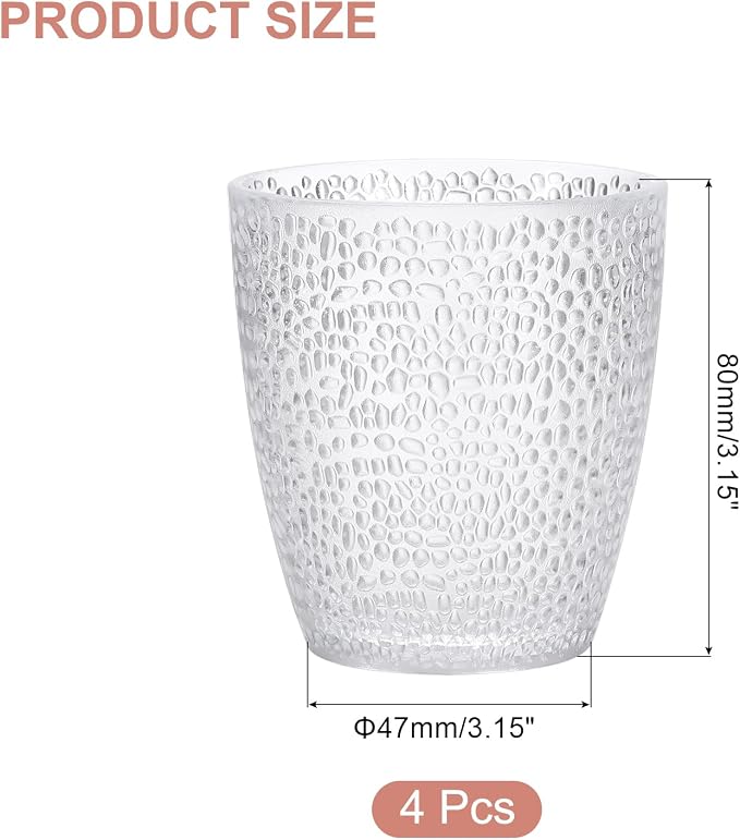 uxcell 7oz Acrylic Drinking Glasses, Transparent - Image 2