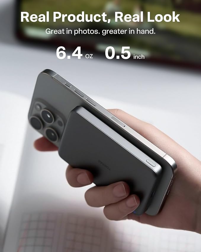 TORRAS MiniMag Power Bank, Ultra-Slim 10, 000mAh Magnetic Wireless Portable - Image 9