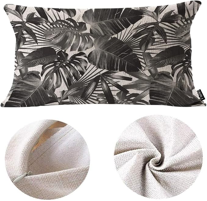EKOBLA Palm Leaf Decorative Lumber Cushion Case Tropical Jungle Leaf Hand Drown - Image 6