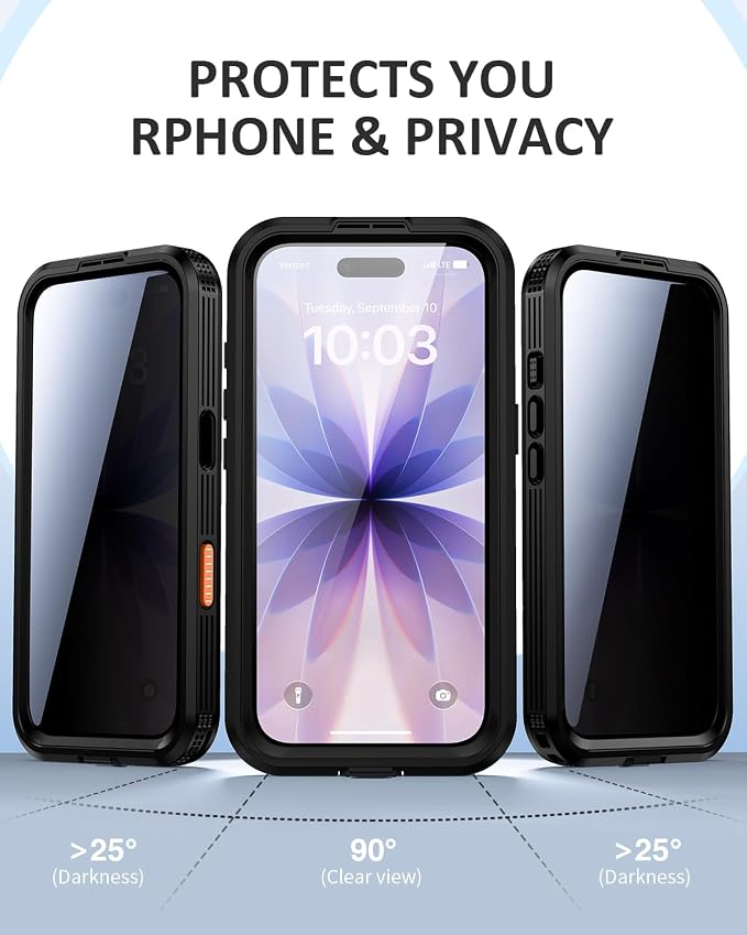 Lanhiem Magnetic for iPhone 17 Case, Built-in Privacy Screen Protector - Image 2