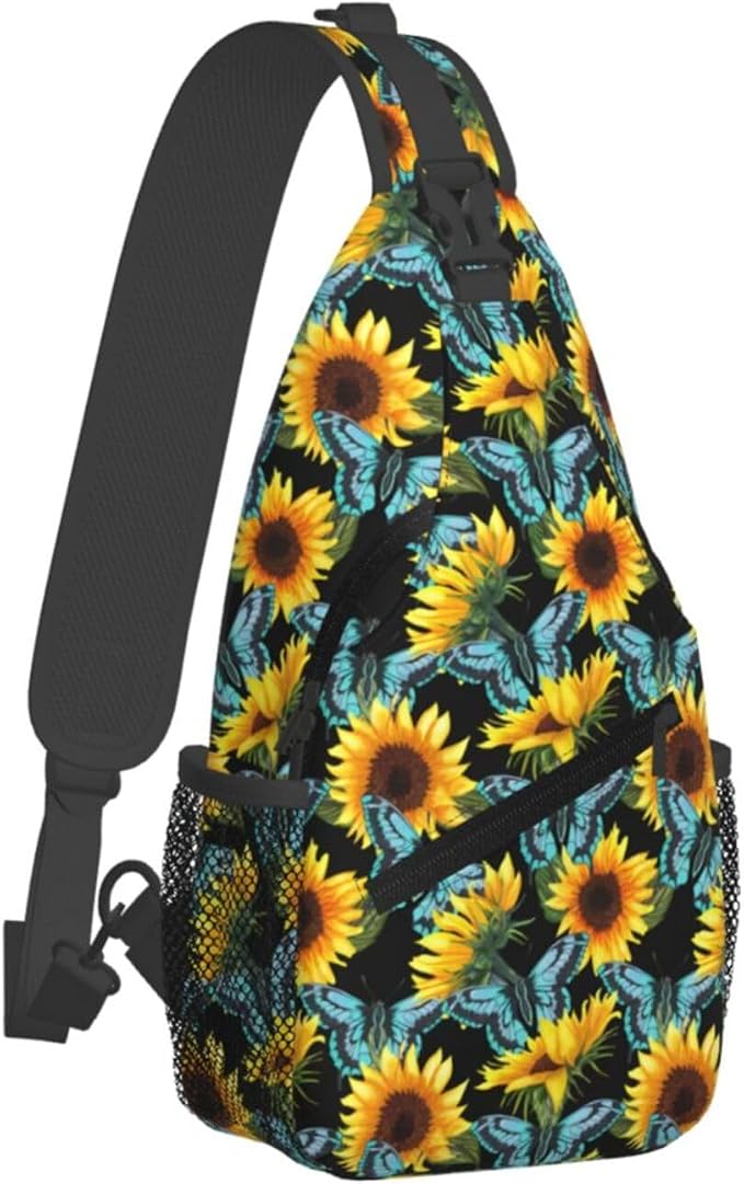 Sunflower And Blue Butterfly Sling Bag - Image 2