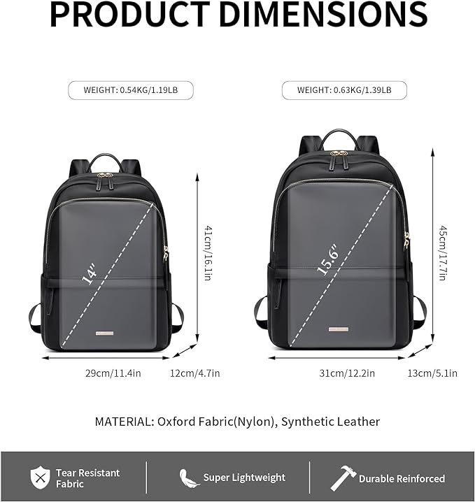 GOLF SUPAGS Laptop Backpack for Women Slim Computer Bag Work Travel College - Image 5