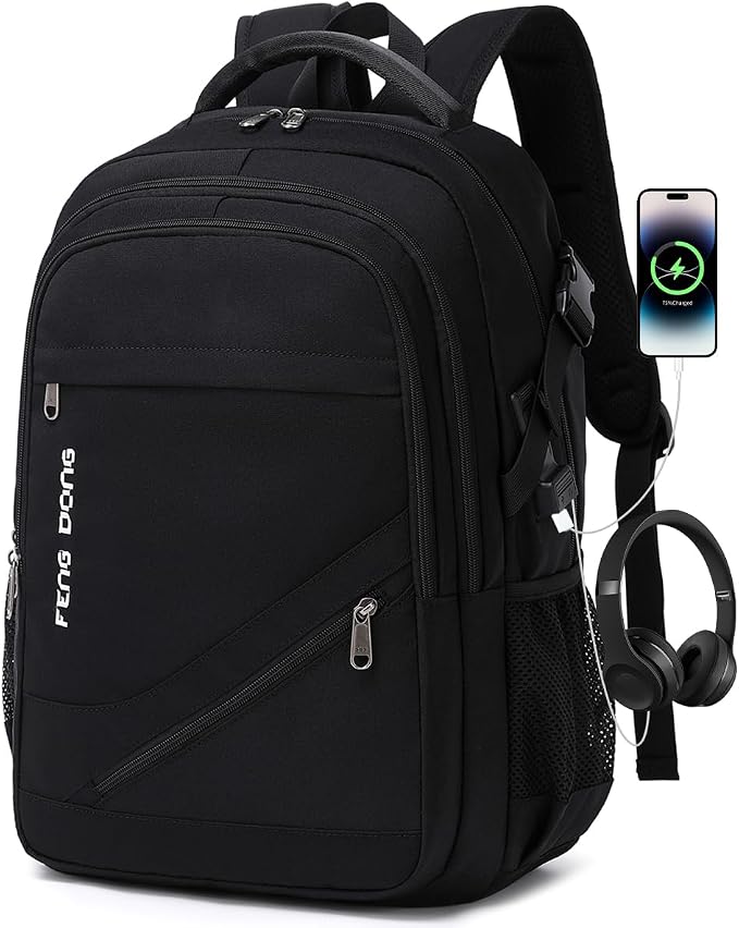 FENGDONG Durable Waterproof Travel Laptop Backpack 17.3 inch, Large College by FENGDONG