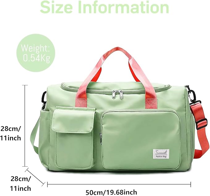 Suruid Travel Duffel Bag with Shoes Compartment Sports Gym Bag with Dry Wet - Image 2