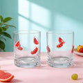 Skylety 2 Pcs Grapefruit Icon Juice Glasses Fruit Drinking Cups Retro Old by Skylety