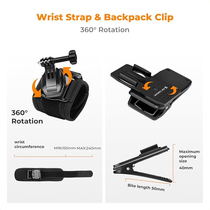 K&F CONCEPT Accessories Set for GoPro Hero 13/12/11/10/9/8/7/6/5/4/DJI Osmo - Image 5