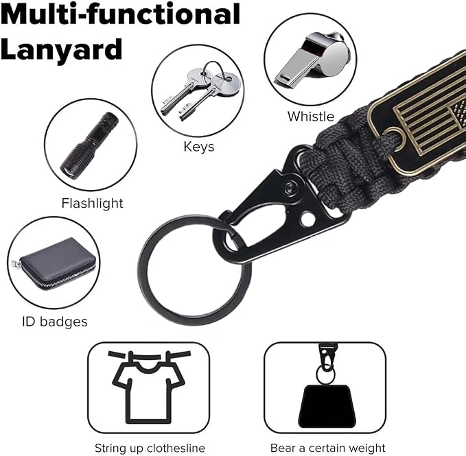 2pcs Heavy Duty Braided Paracord Lanyard Keychains - Image 7