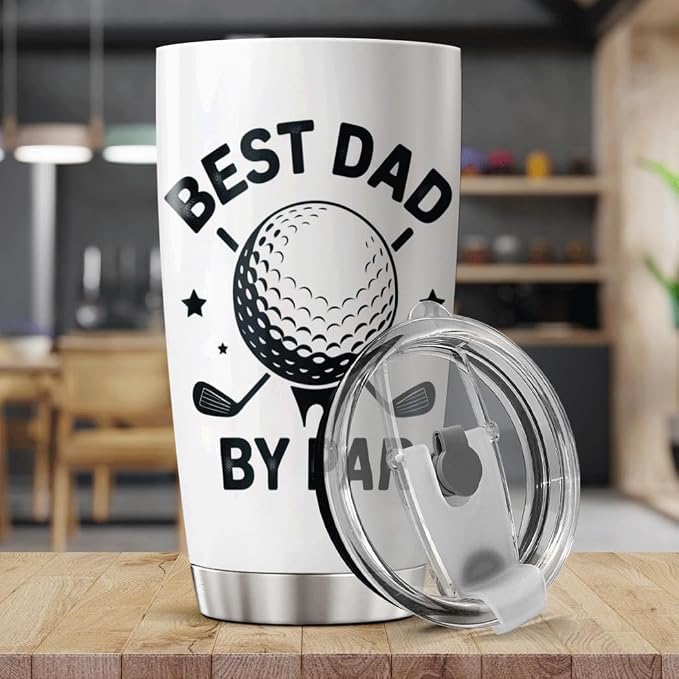 CUBICER Best Dad By Golf Design 20 Oz Tumbler Stainless Steel Gift - Image 5