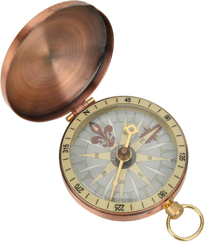 Vintage Pocket Compass, Classic Camping Watch Flip Compass Portable Survival by Joyzan