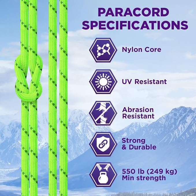 TECEUM Reflective Paracord Rope 1000 – 1000ft/200ft/100ft/50ft – 40+ Colors – - Image 4