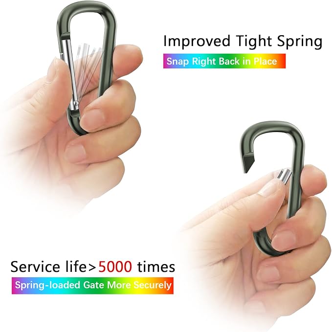 sprookber 2.28" Small Carabiner Clip Keychain, D Ring Caribeaner Clip, Key Clip - Image 4