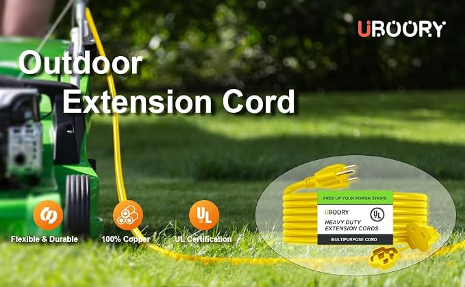 Outdoor Extension Cord Waterproof 50 FT, Flexible 100% Copper 3 Prong Extension - Image 5