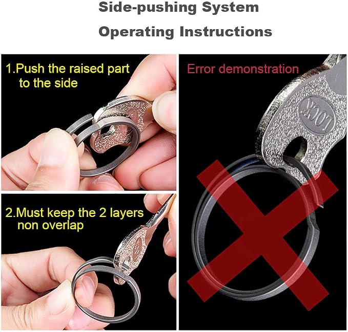 TISUR Titanium Carabiner Keychain Clip, Anti-Lost Key Ring Holder, Self-Locking - Image 5