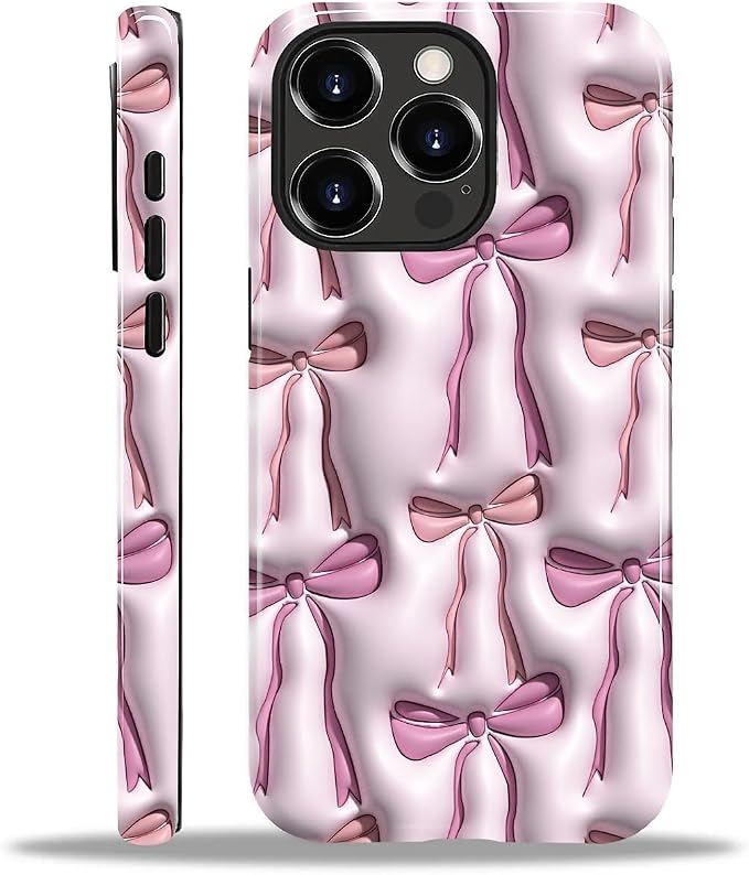 for iPhone 14 Pro Case, HL2 Abstract Ribbons Bows Hybrid 2 Layer Hard Shell by Unknown
