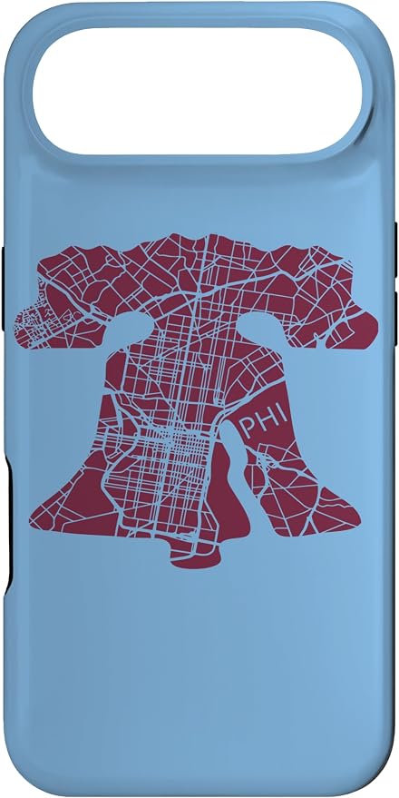 Philadelphia Street Map Liberty Bell Vintage Maroon Philly Case by Unknown