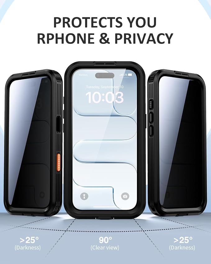 Lanhiem Magnetic for iPhone 17 Air Case, Built-in Privacy Screen Protector - Image 2