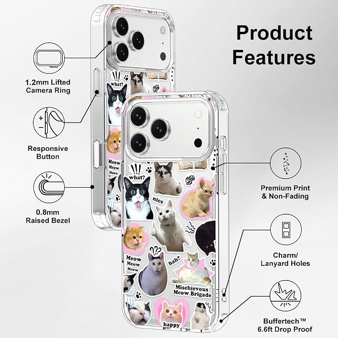 MOSNOVO for iPhone 17 Pro Max Case | Military Grade 6.6ft Drop Tested | Camera - Image 7