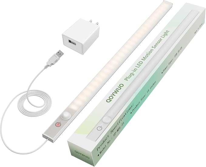 14" Slim USB Plug-in LED Motion Sensor Light Indoor, Bright & Dimmable Under by GreatLightingforGreatLife