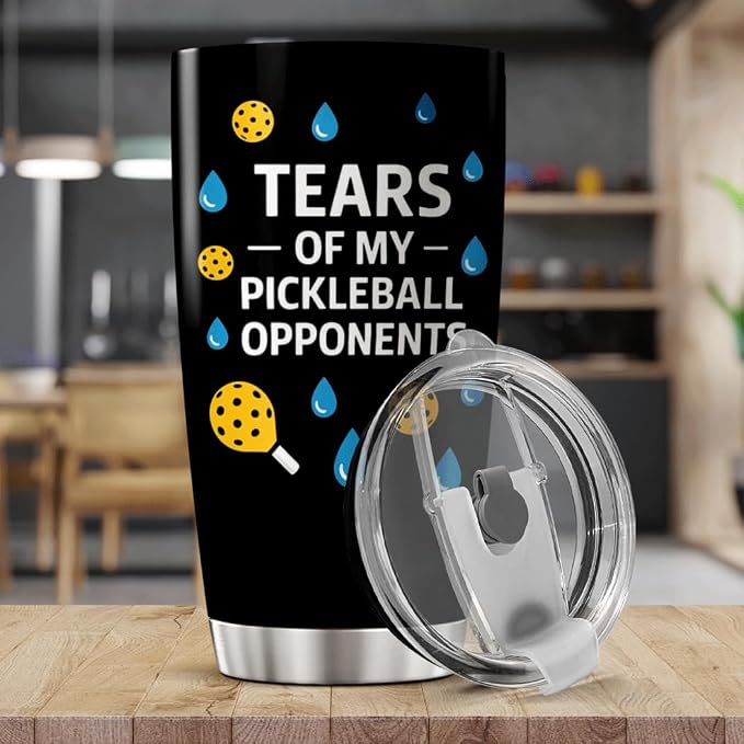 CUBICER Tears Of My Pickleball Opponents Design 20 Oz Stainless Steel Tumbler - Image 5